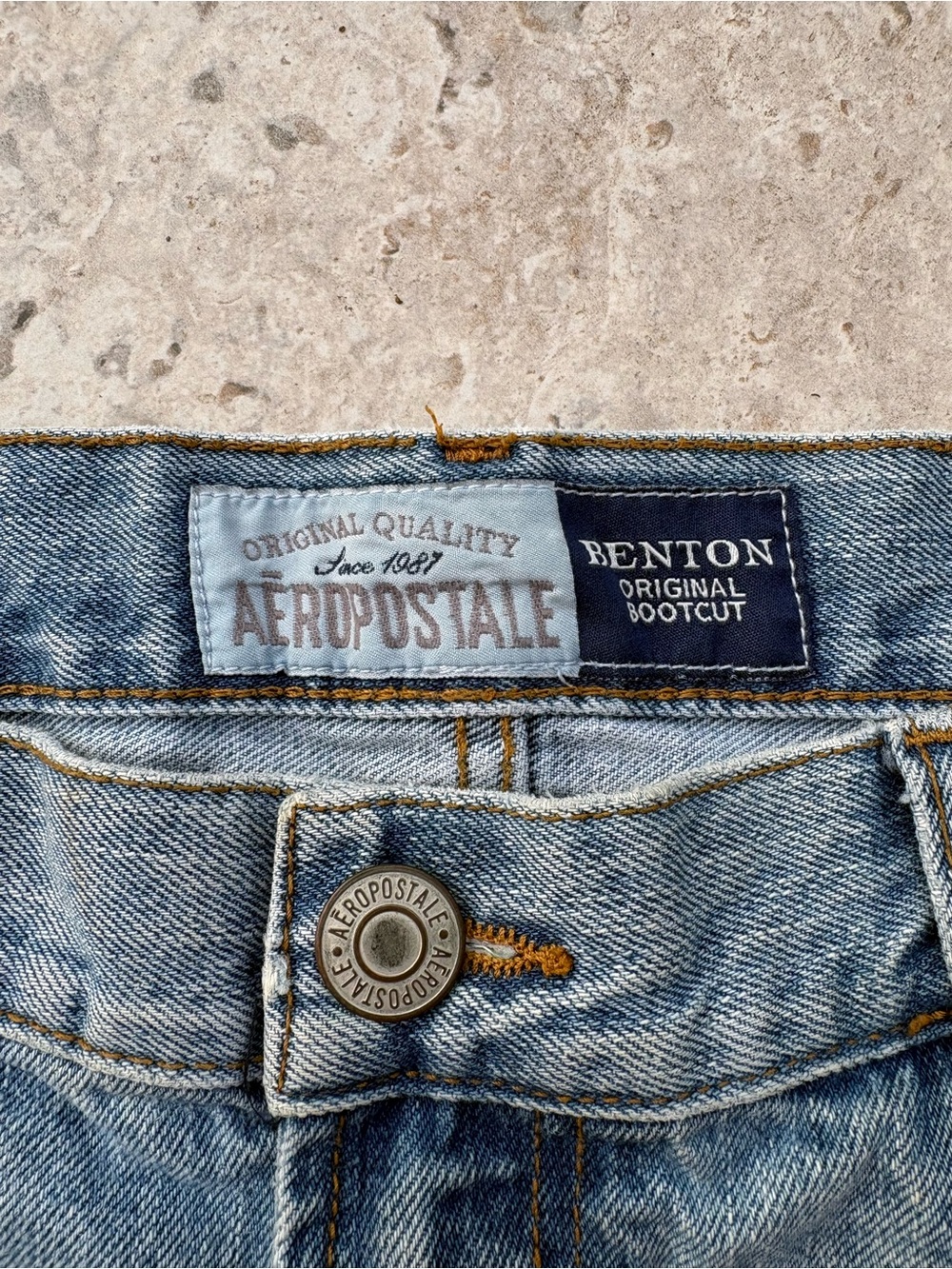 Men’s Aeropostale Brenton Bootcut jeans 33/32 light wash Y2K Vintage - Picture 2 of 7